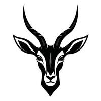 an image of a black and white deer head vector