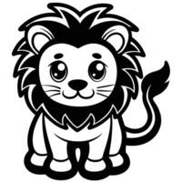 a cartoon lion with a big smile vector