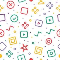 a colorful pattern with various icons and symbols vector