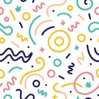a colorful pattern with various shapes and lines vector
