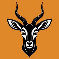 an antelope head on an orange background vector
