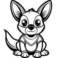 a cartoon fox sitting on a white background vector