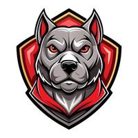 a dog mascot with red eyes and a red collar vector