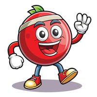 a cartoon tomato character waving and smiling vector