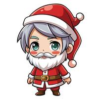 a cartoon santa claus character with a beard and mustache vector