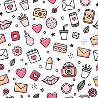 seamless pattern with icons and objects vector