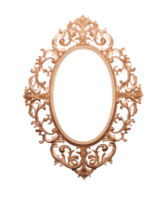 Oval golden ornate frame with transparent background enhancing versatility png