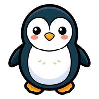 a cartoon penguin with a white background vector