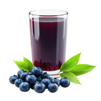 Glass of Blueberry Juice with Fresh Berries png