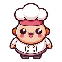 cartoon chef character with a hat and a smile vector