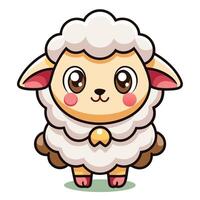 a cartoon sheep with big eyes and a big heart vector