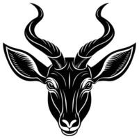 an image of a black and white deer head vector