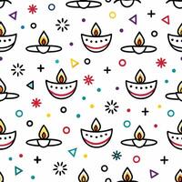 a pattern with colorful candles and geometric shapes vector