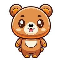 a cartoon brown bear with a big smile vector