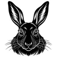 illustration of rabbit head isolated on white background vector