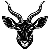 an image of a black and white deer head vector