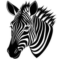 zebra head silhouette on white background vector