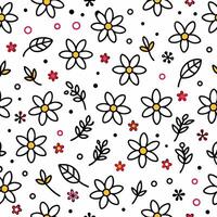 a seamless pattern with flowers and leaves vector