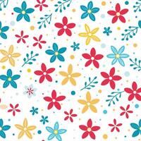 floral pattern with colorful flowers on a white background vector