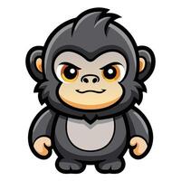 a cartoon gorilla with an angry expression vector