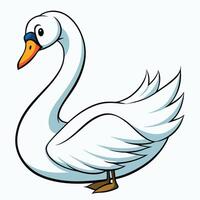 A cartoon swan on a white background vector