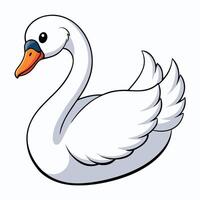 A cartoon swan on a white background vector