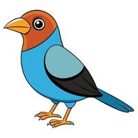 A cartoon bird with a blue and orange beak vector