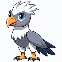 Cartoon bird with blue eyes and white beak vector