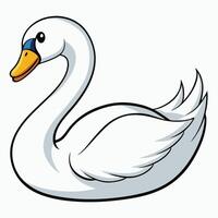 A cartoon swan on a white background vector