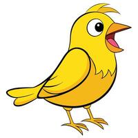 A cartoon yellow bird with open mouth vector