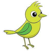 A cartoon bird with green feathers and a green beak vector