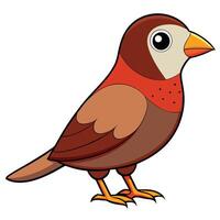 A cartoon bird with a red and brown body vector