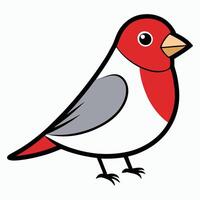 A red and gray bird with a black beak vector