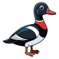 A cartoon duck with red and white feathers vector