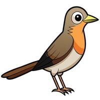 A cartoon bird with a big beak and brown feathers vector