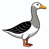 A cartoon goose standing on a white background vector