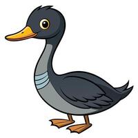 A cartoon duck with a black beak and blue eyes vector