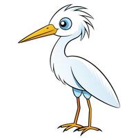 An illustration of a white heron vector