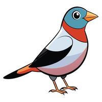 A cartoon bird with a red, blue and white beak vector