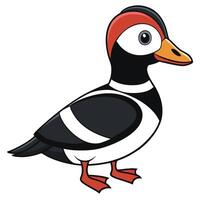 A cartoon duck with red and white feathers vector
