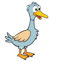 Cartoon duck with beak and legs vector