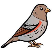 A cartoon bird with red and gray feathers vector