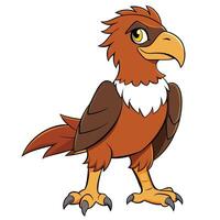 A cartoon eagle with a big beak and long legs vector
