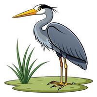 Heron cartoon illustration vector