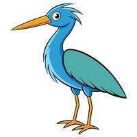 A cartoon blue heron standing on a white background vector