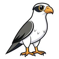 A cartoon bird with a big beak and yellow eyes vector