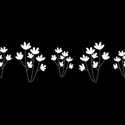Cute Flower Black and White Style Seamless Pattern