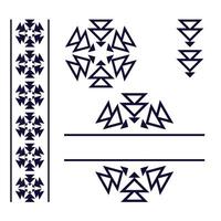 Set of geometric images, ornaments, logos in ethnic style. Design element for fabric, textile, clothing, wrapping paper, wallpaper vector