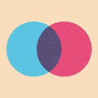 Circle withe riso print effect. vector