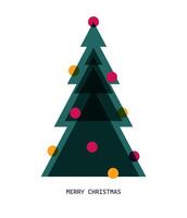 Christmas card in a minimalist, geometric style. Risograph print effect. Merry Christmas vector